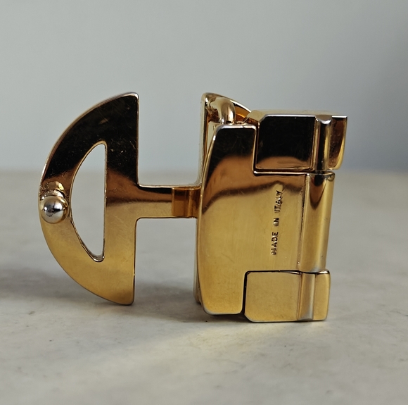 Authentic Celine Logo Gold Metal Belt Buckle - Picture 3 of 10